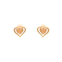 Duo Hearts ørestikker i 8 kt. guld med dobbelt hjertedesign og et romantisk, tidløst udtryk i blankpoleret finish