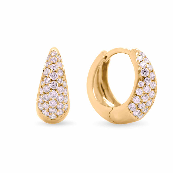 Ella hoops i 18 karat guld med pavéfattede diamanter på i alt 0,63 carat, hvid baggrund
