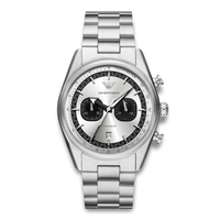 Emporio Armani Racer herreur 42 mm AR11636 med sølvfarvet urskive og stållænke