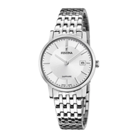 Festina D. Swiss Made Slim dameur 29 mm F20019-1 i rustfrit stål med sølvhvid urskive og stållænke