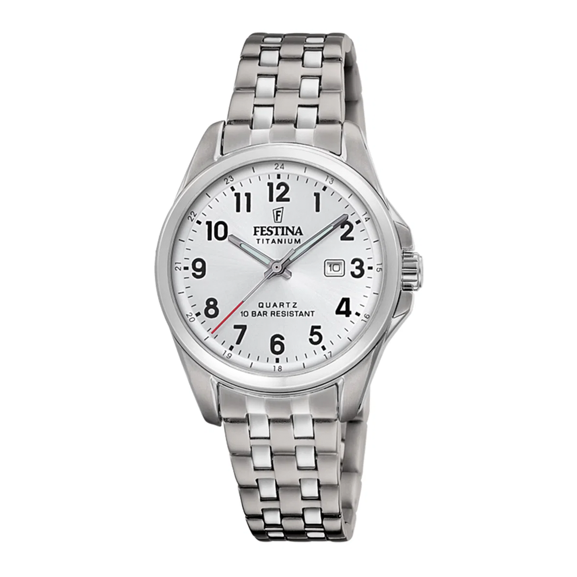Festina Titanium dameur F20697/1 med sølvfarvet urskive.