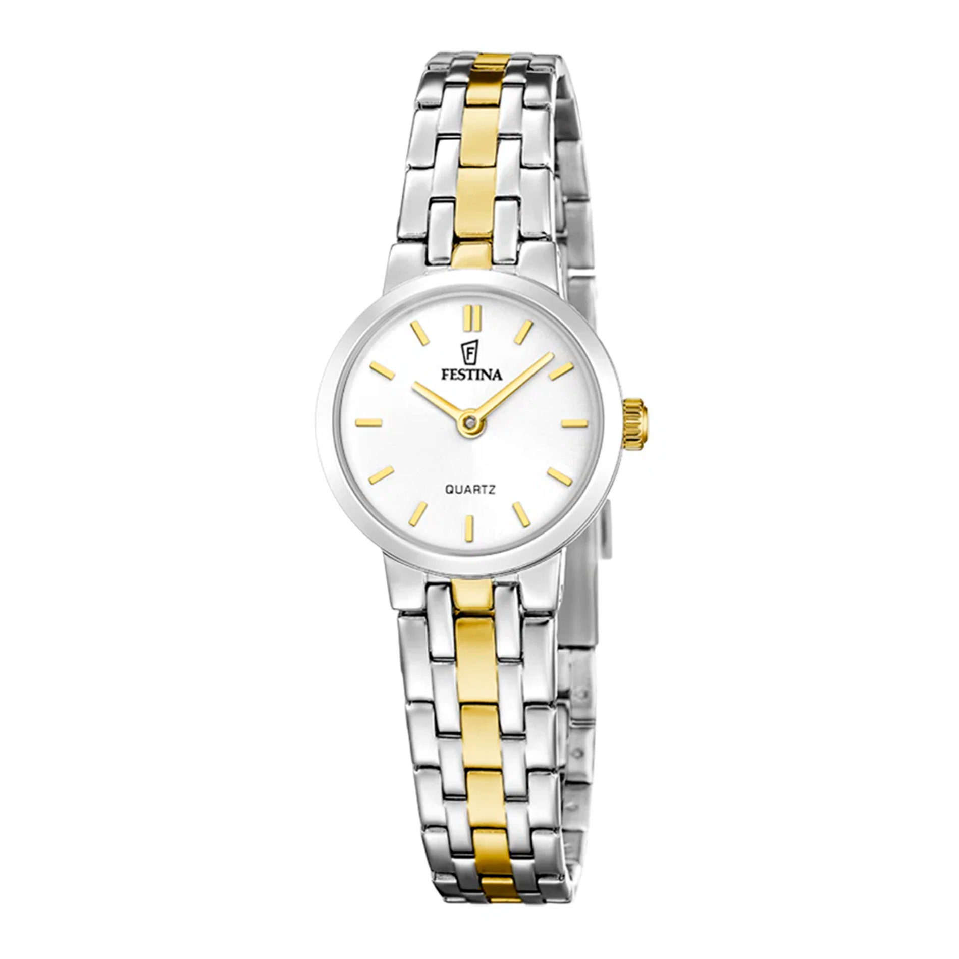 Festina Mademoiselle dameur 23 mm F20747/1 i bicolor rustfrit stål med hvid urskive