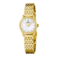 Festina Mademoiselle dameur 23 mm F20750/1 i guldfarvet stål med perlemorsurskive