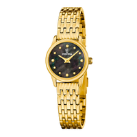 Festina Mademoiselle dameur 23 mm F20750/6 i guldfarvet stål med sort perlemorsurskive