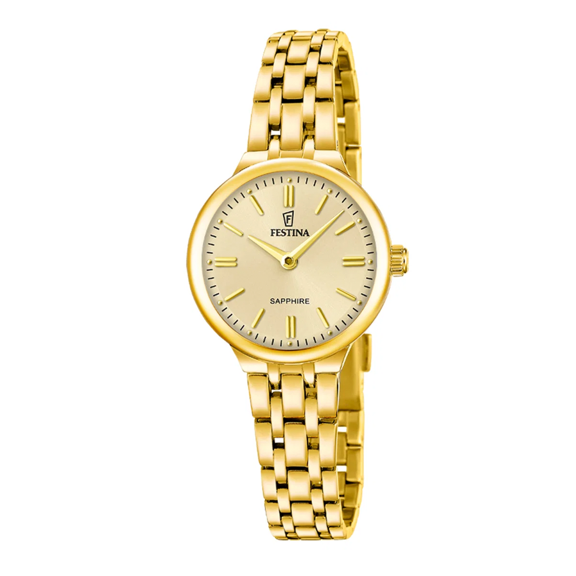 Festina Mademoiselle dameur 26 mm F20745/2 i guldfarvet stål med champagnefarvet urskive og safirglas