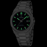 Festina Swiss Made Classic Steel F20100/4 i mørke med selvlysende visere og indeks