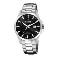 Festina Swiss Made Classic Steel herreur 41 mm F20024/4 med sort urskive og stållænke