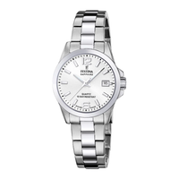 Festina Swiss Made dameur F20049/1 med sølvhvid urskive.