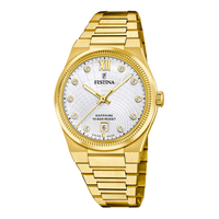 Festina Swiss Made Rivé Col F20058/1 forgyldt dameur med sølvhvid urskive.
