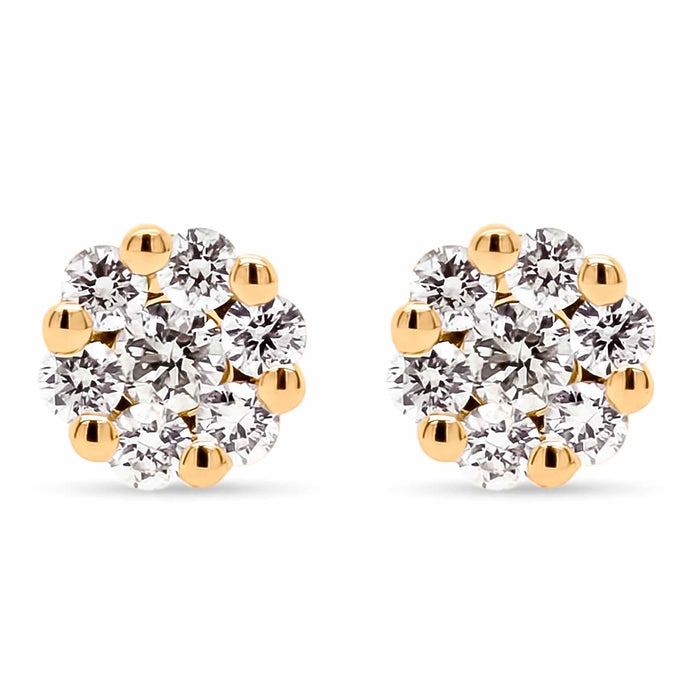 Fleur ørestikker i 18 karat guld med 14 hvide diamanter på i alt 0,16 carat