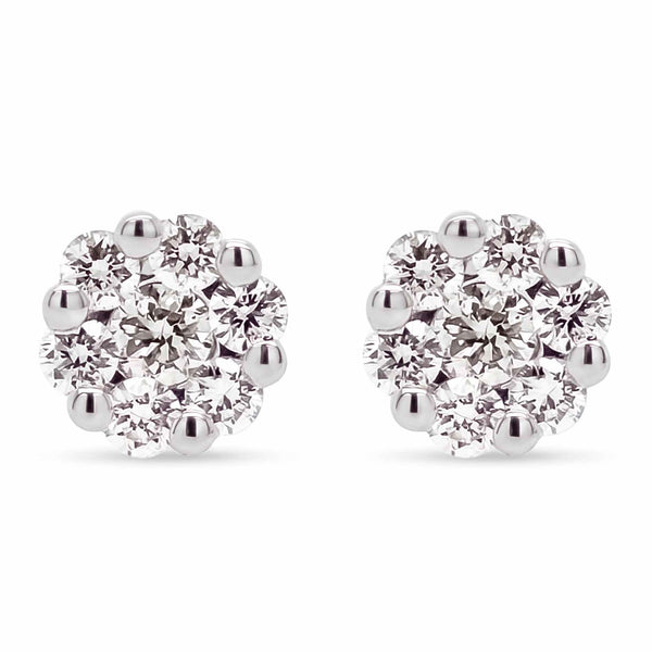 Fleur ørestikker i 18 karat hvidguld med 0,16 carat diamanter