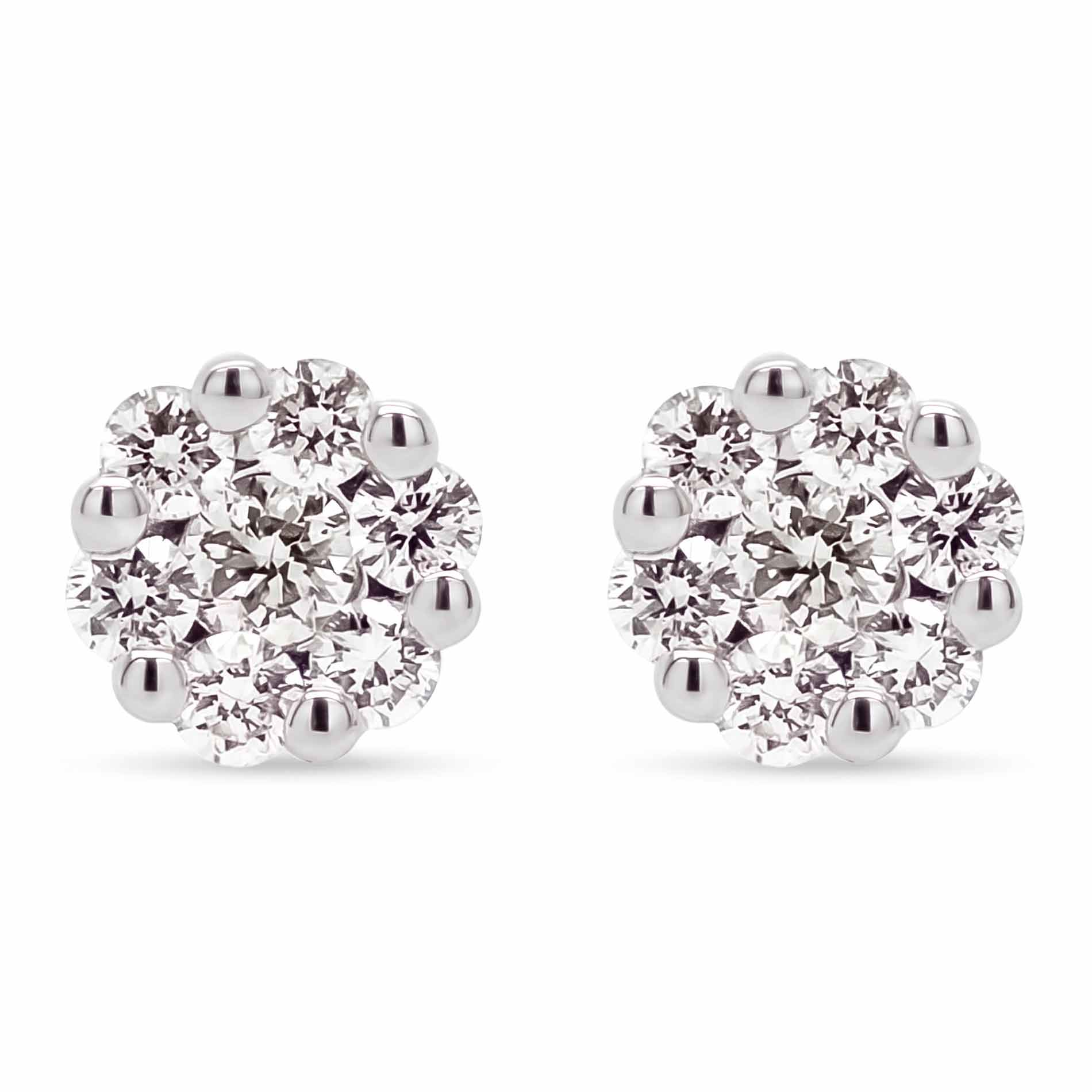 Fleur ørestikker i 18 karat hvidguld med 0,16 carat diamanter