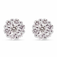 Fleur ørestikker i 18 karat hvidguld med 0,16 carat diamanter