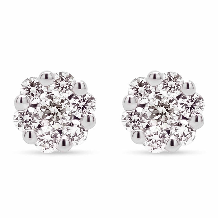 Fleur ørestikker i 18 karat hvidguld med 0,16 carat diamanter