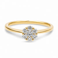 Fleur ring i 18 karat guld med syv brilliantslebne diamanter
