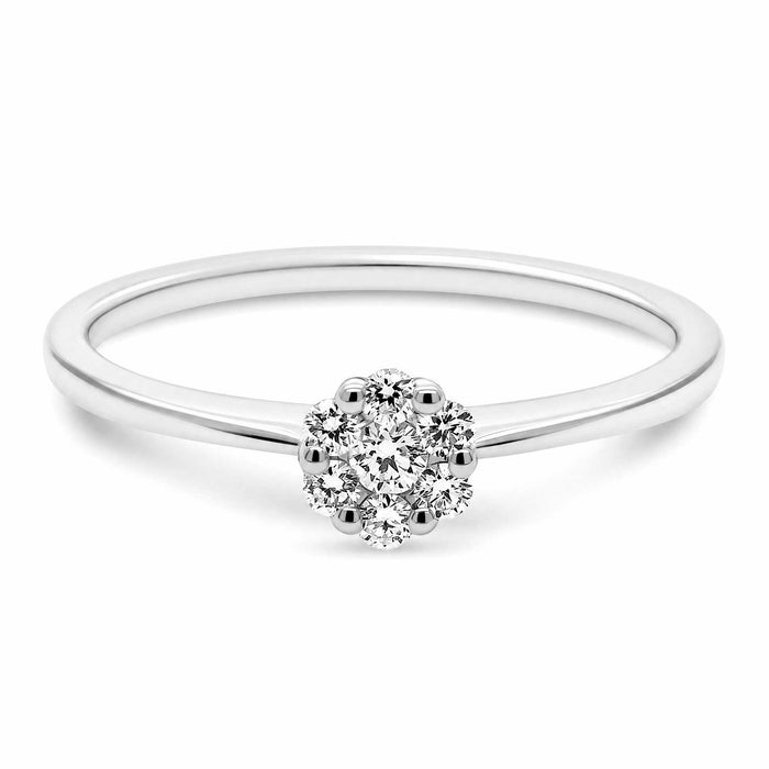 Fleur ring i 18 karat hvidguld med syv hvide brilliantslebne diamanter
