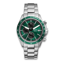 Fossil Autocross herreur 42 mm FS6127 med grøn urskive og stållænke