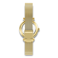 Bagside af Fossil Carlie dameur ES5462 med guldfarvet mesh-rem