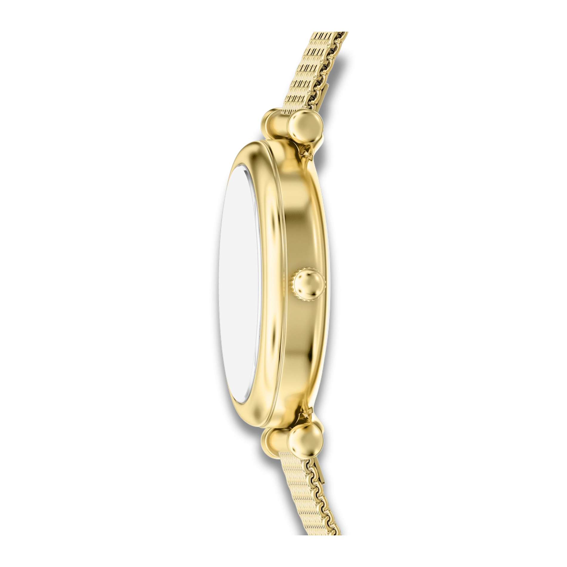Sideprofil af Fossil Carlie ES5462 med slank guldfarvet urkasse