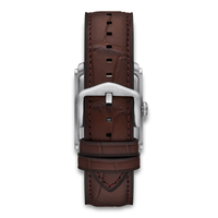 Bagside af Fossil Carraway FS6110 med brun læderrem og spænde