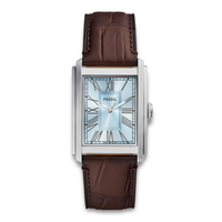 Fossil Carraway herreur 30 mm FS6110 med lyseblå urskive og brun læderrem