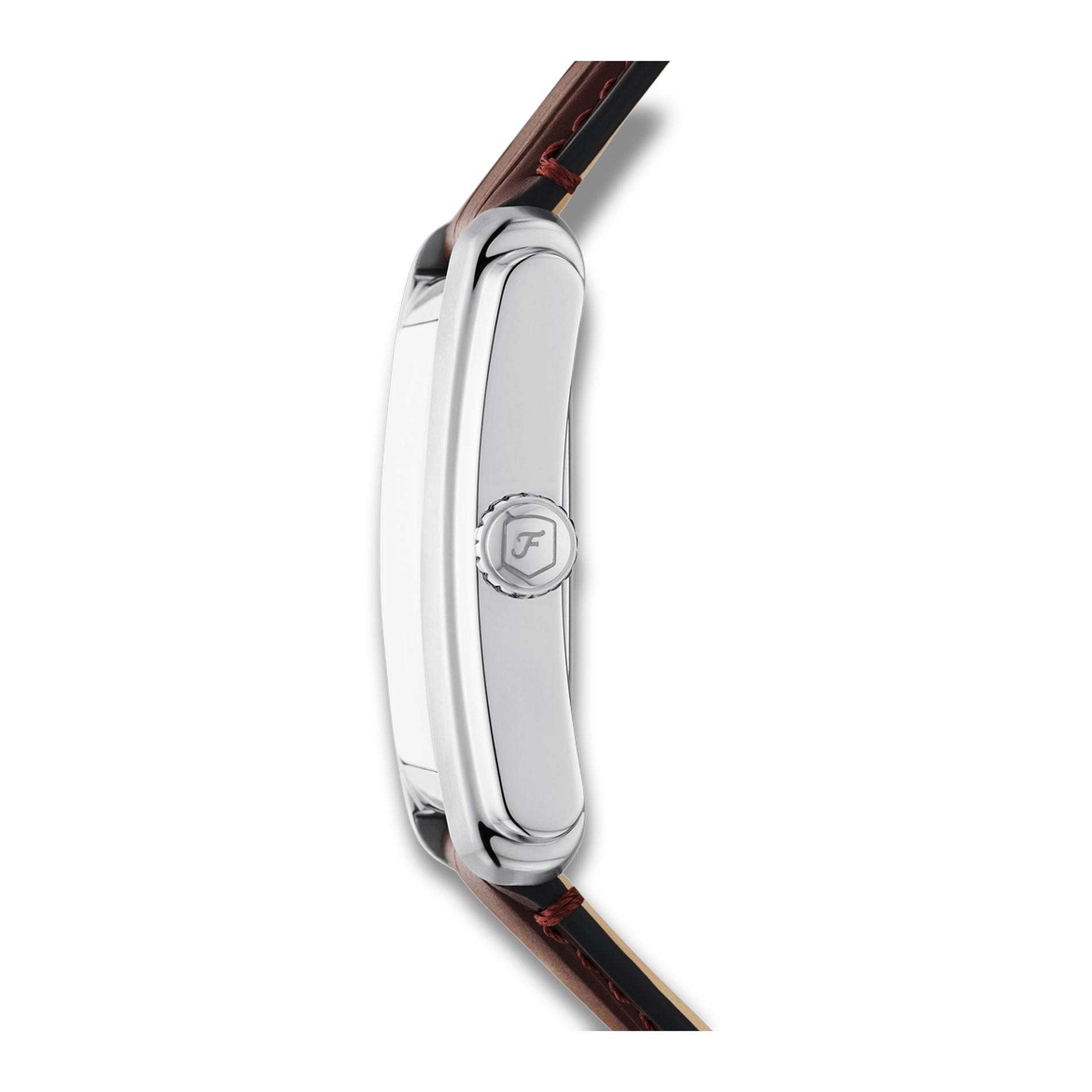 Sideprofil af Fossil Carraway FS6110 i rustfrit stål