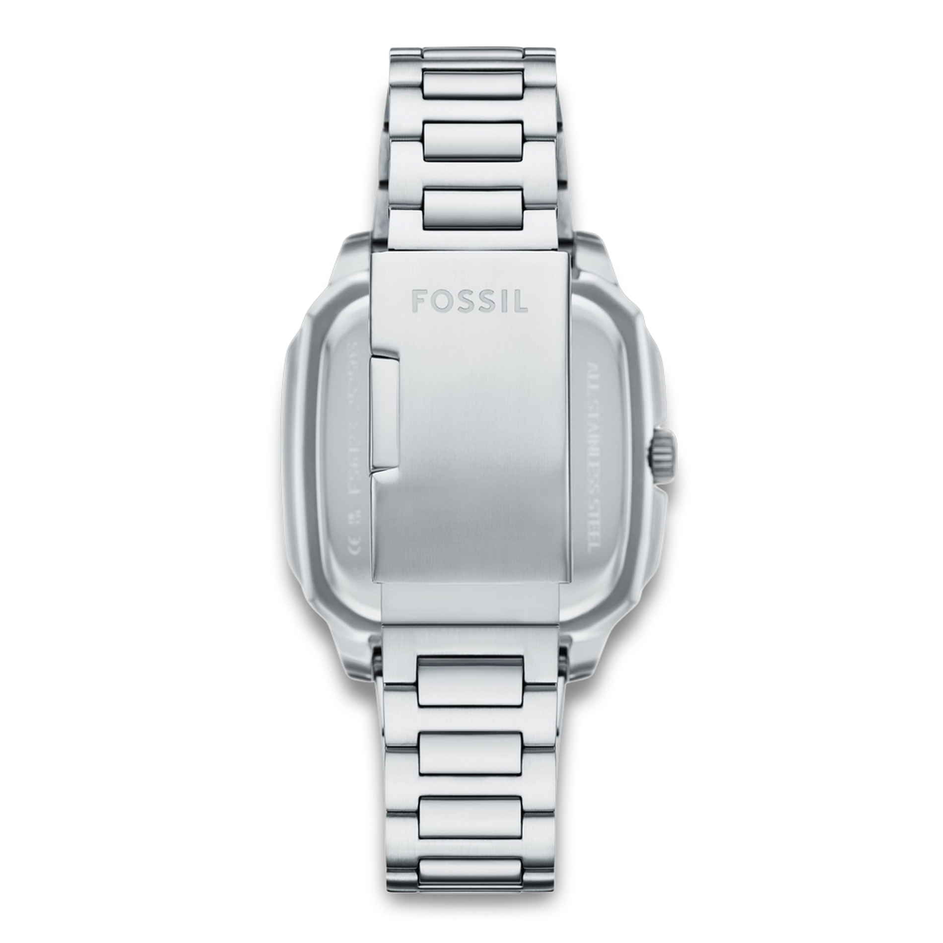 Bagside af Fossil Crosby FS6122 med stållænke og foldelås