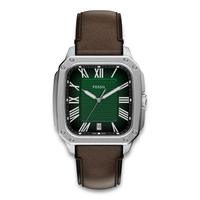 Fossil Crosby herreur 42 mm FS6150 med grøn firkantet urskive og brun læderrem