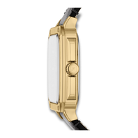 Sideprofil af Fossil Crosby FS6151 med guldfarvet urkasse