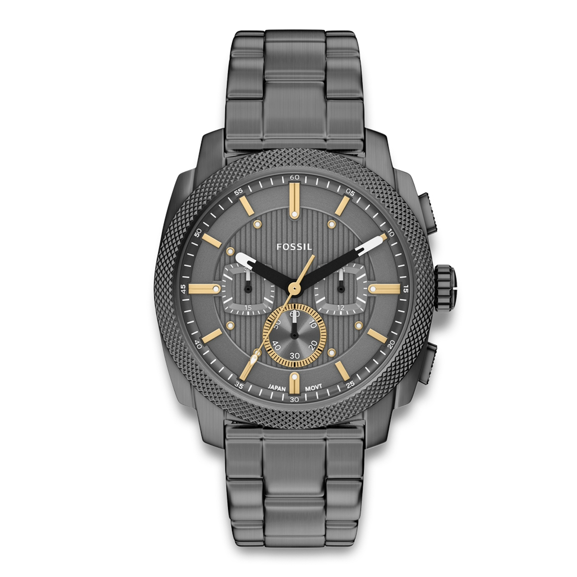 Fossil Machine Chronograph herreur 44 mm FS6160 i gunmetal rustfrit stål med grå urskive
