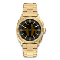 Fossil Machine Big Tic herreur 41 mm FS6157 i guldfarvet rustfrit stål med sort urskive