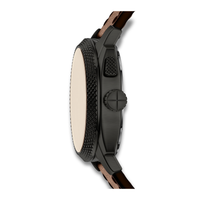 Sideprofil af Fossil Machine Big Tic FS6165 med sort urkasse og tekstureret lynette