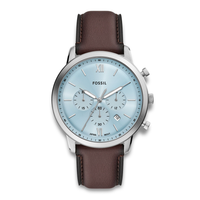 Fossil Neutra herreur 44 mm FS6109 med lyseblå urskive og brun læderrem