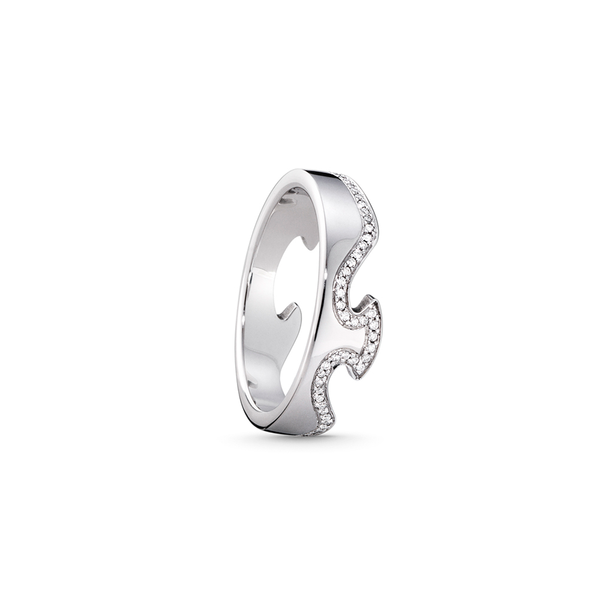 Georg Jensen Fusion endering i 18 karat hvidguld med brillantslebne diamanter