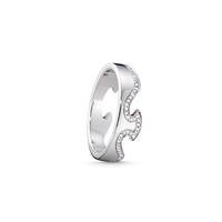 Georg Jensen Fusion endering i 18 karat hvidguld med brillantslebne diamanter