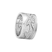 Georg Jensen Fusion endering i 18 karat hvidguld med brillantslebne diamanter sammensat og set fra siden