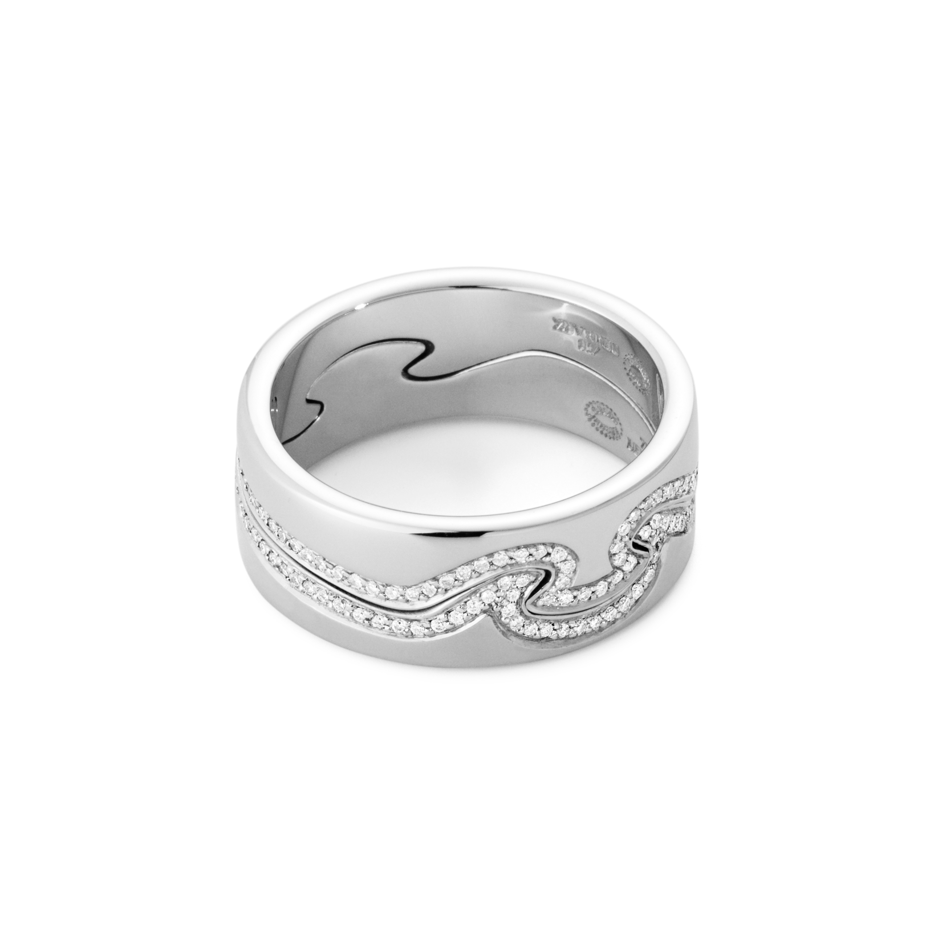 Georg Jensen Fusion endering i 18 karat hvidguld med brillanter som del af sammensat ring
