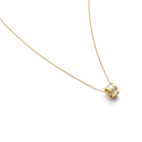 Georg Jensen Fusion halskæde i 18 kt guld, hvidguld og rosaguld med diamanter
