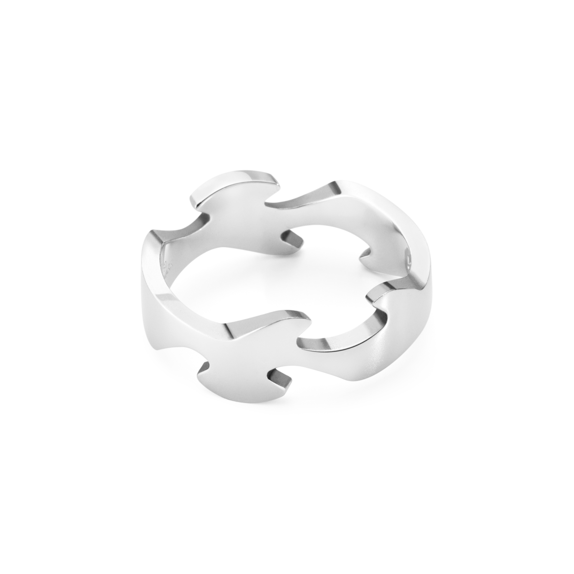 Georg Jensen Fusion ring i 18 karat hvidguld set forfra