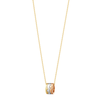 Georg Jensen Fusion vedhæng i trefarvet guld med brillantslebne diamanter