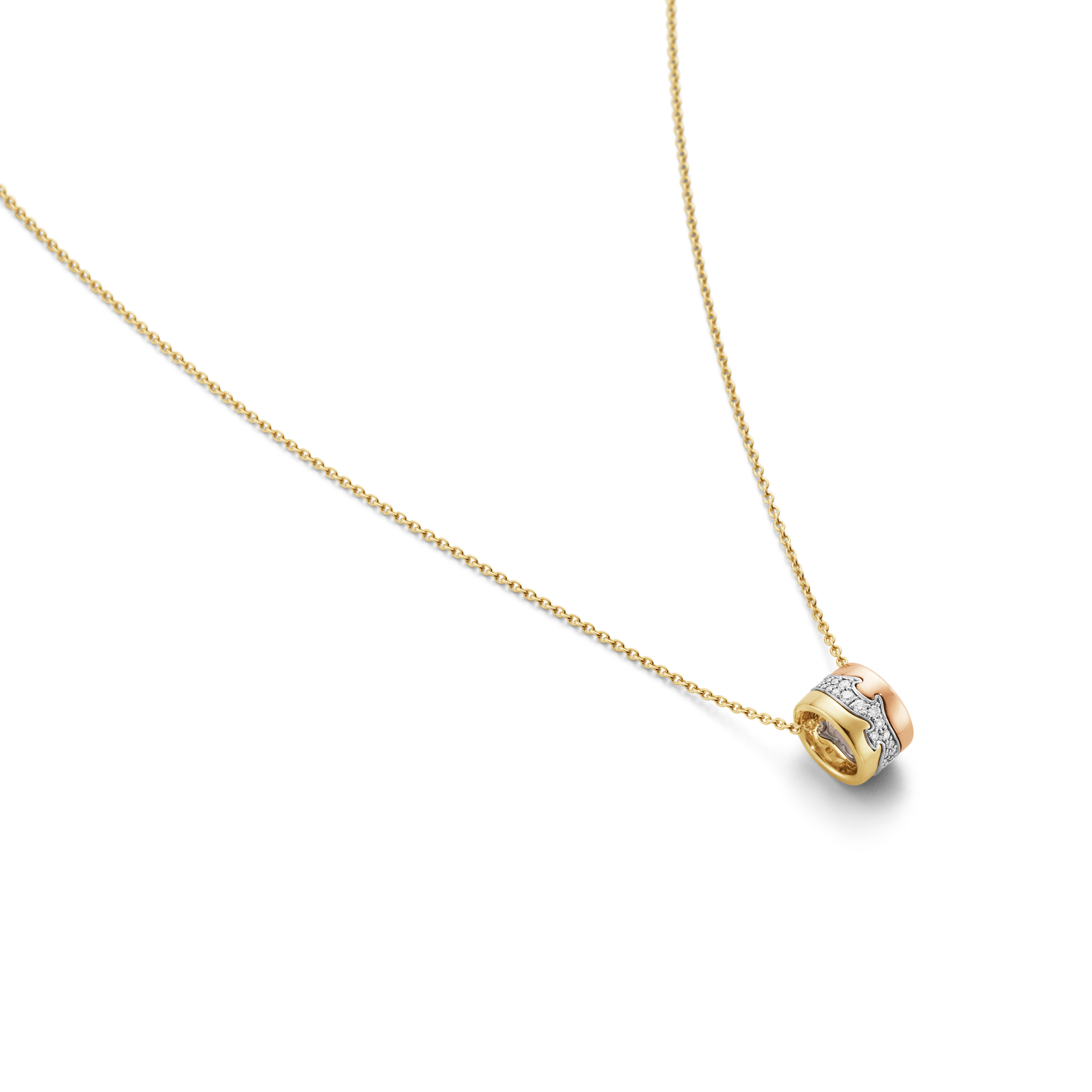 Georg Jensen Fusion vedhæng i 18 kt guld med pavéfattede diamanter