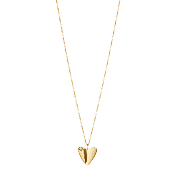 Georg Jensen 2024 Heart vedhæng i 18 karat guld formet som foldet hjerte