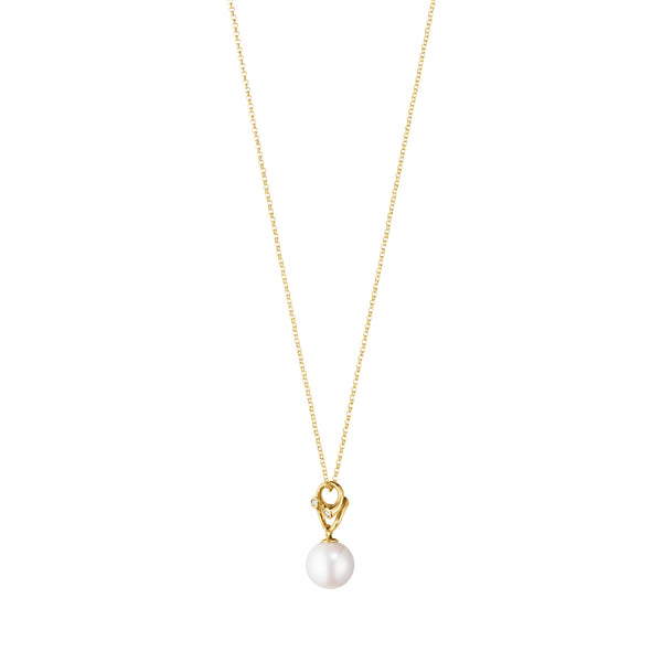 Georg Jensen Magic halskæde i 18 karat guld med hvid perle og diamanter