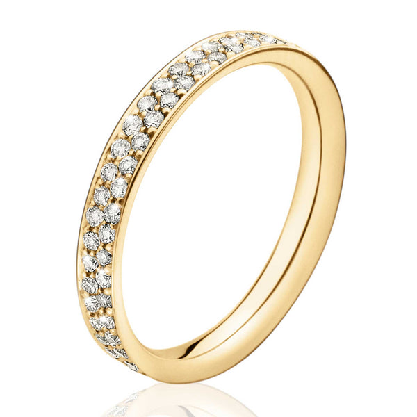 Georg Jensen Magic ring i 18 karat guld med to rækker pavé diamanter