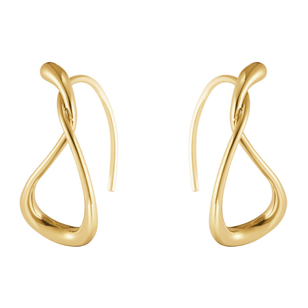 Georg Jensen Mercy små creoler i 18 karat guld med snoet form