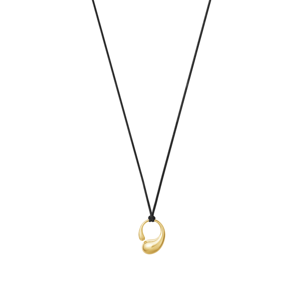 Georg Jensen Mercy lille vedhæng i 18 karat guld på sort snor
