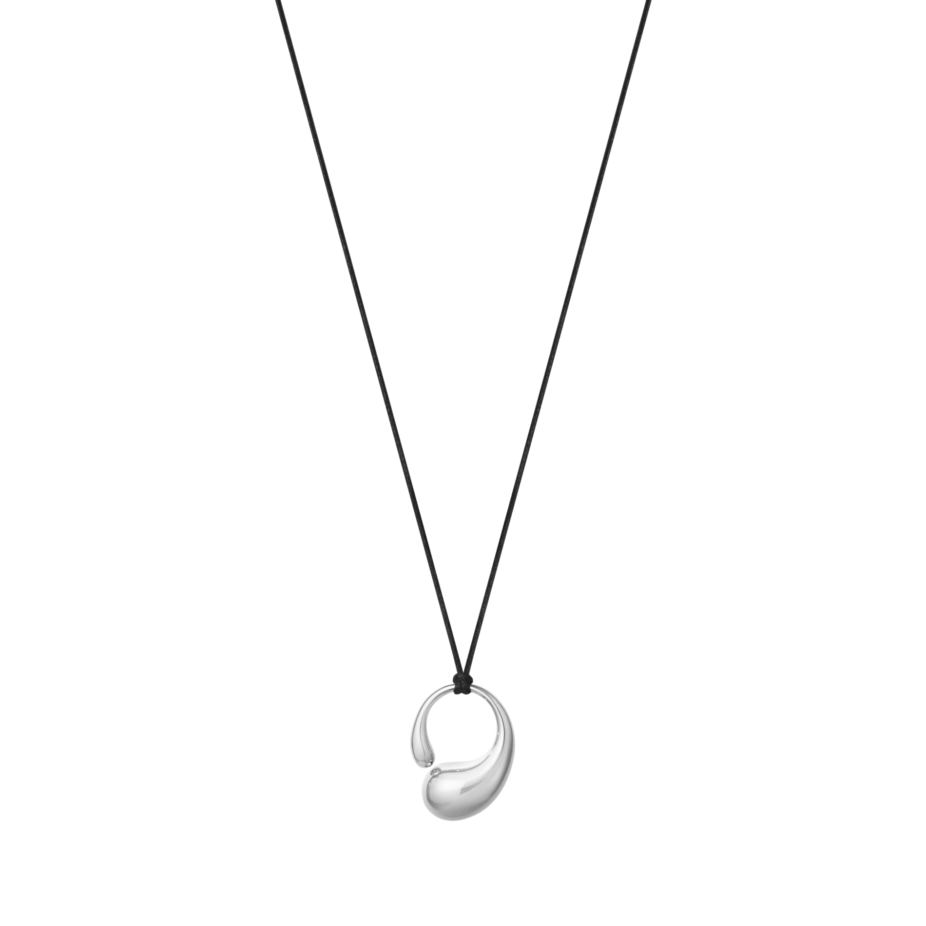 Georg Jensen Mercy Medium vedhæng i 925 sterlingsølv med sort justerbar snor