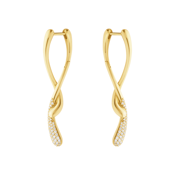 Georg Jensen Mercy øreringe i 18 karat guld med diamanter i spidsen