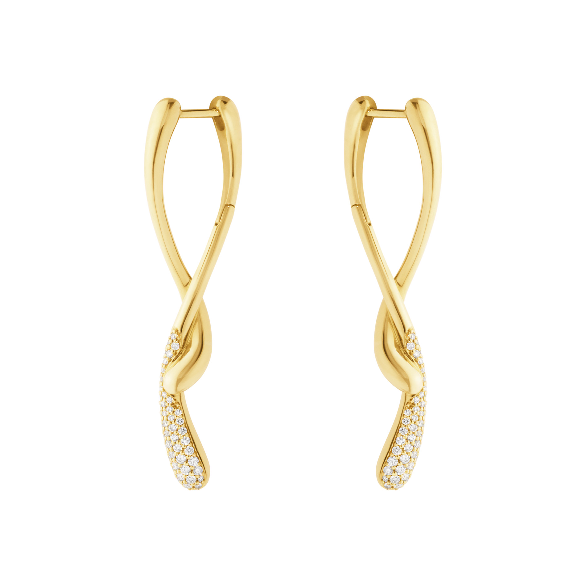 Georg Jensen Mercy øreringe i 18 karat guld med diamanter 0,37 ct