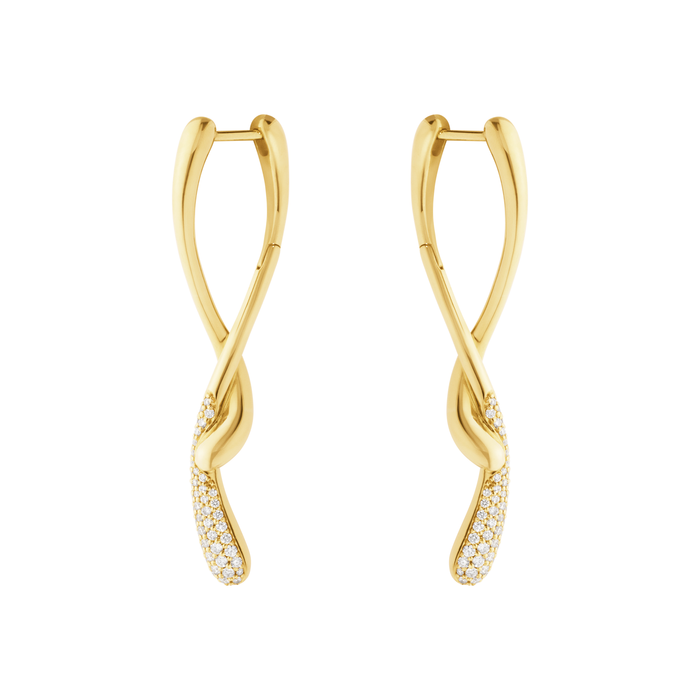 Georg Jensen Mercy øreringe i 18 karat guld med diamanter 0,37 ct